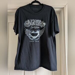 Heart Band Black Graphic T Shirt- XL
